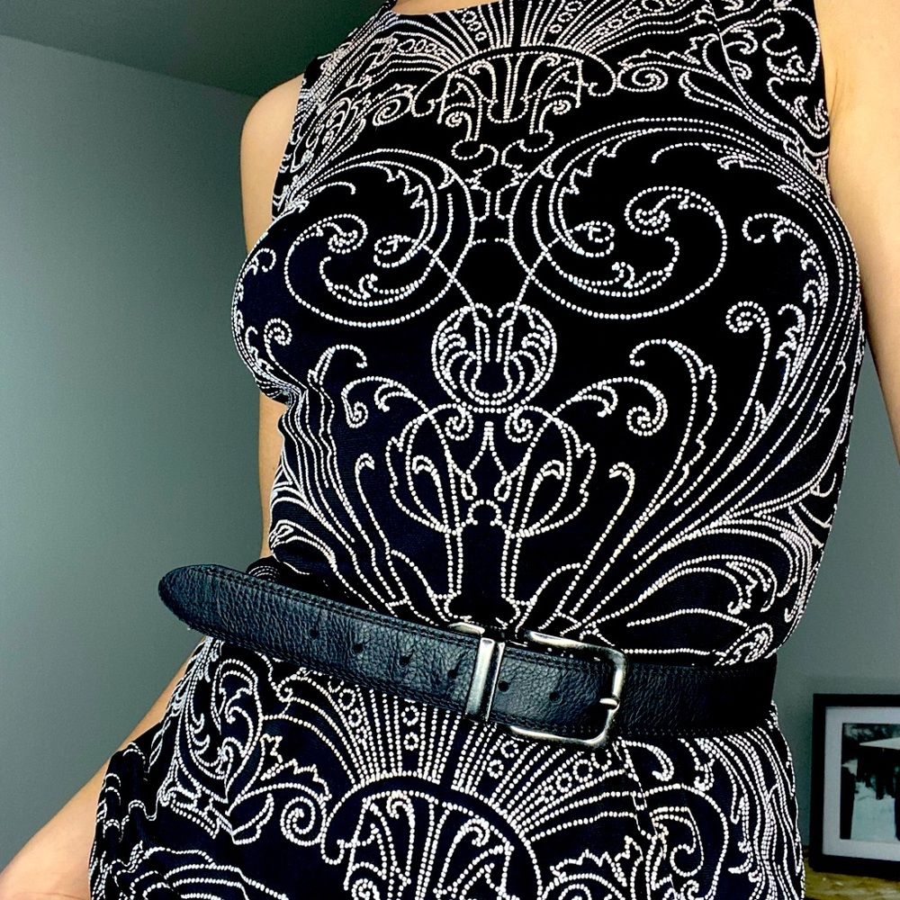 Olivia Matthews Black and white mid length dress.